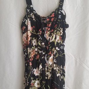 Xhilaration Black Floral Dress Small